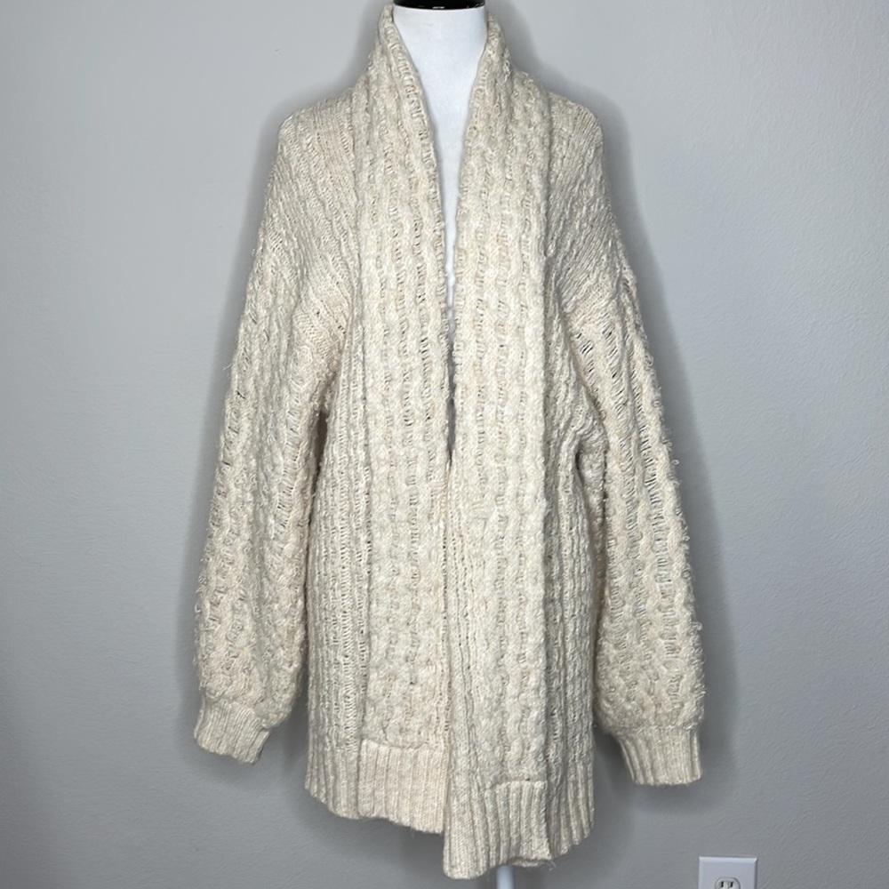 Anthropologie | Radisha Cardigan Cream Chunky Knit Long Cardigan
